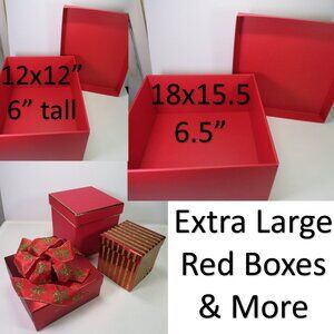 Extra Large (2) Red envelope brand + (3) smaller Red Gift Boxes